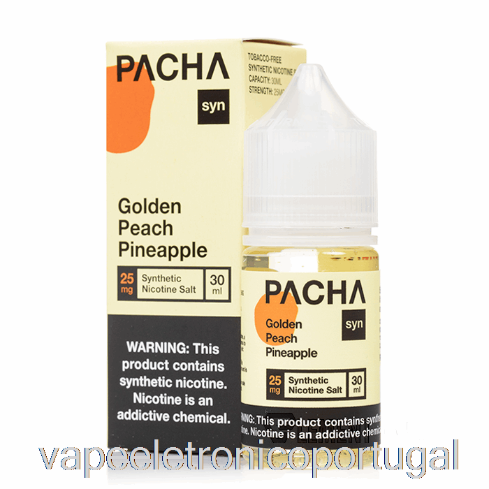 Vape Eletronico Abacaxi Dourado Pêssego - Sais Pacha Syn - 30ml 50mg